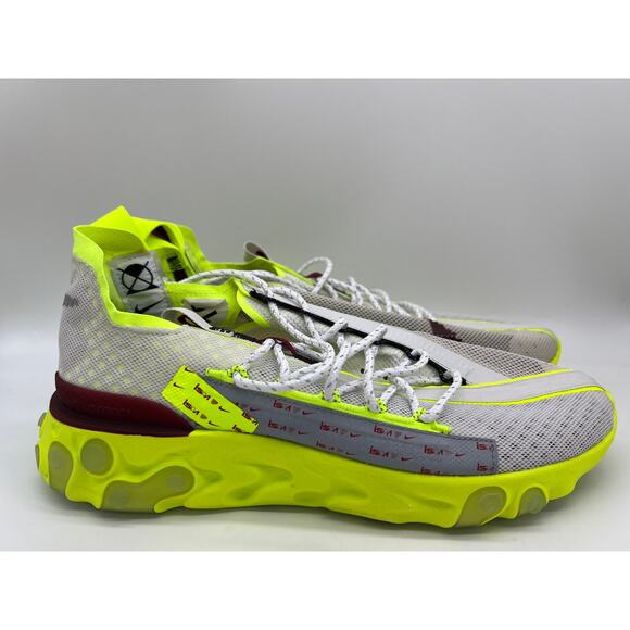 Nike React ISPA Sneakers Platinum Volt Running Shoes CT2692 002 Men's Size 10 - Picture 1 of 12